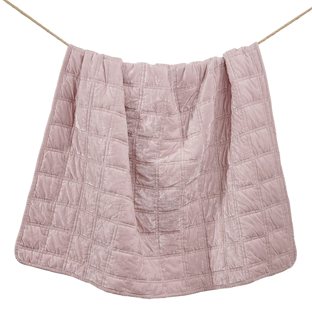 Faux Silk Velvet Stitch Throw