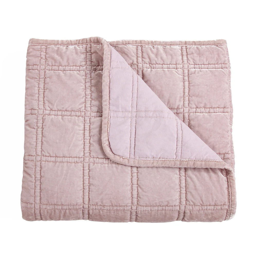 Faux Silk Velvet Stitch Throw