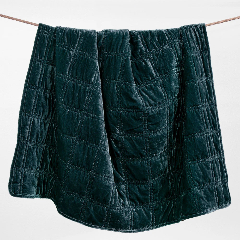 Faux Silk Velvet Stitch Throw