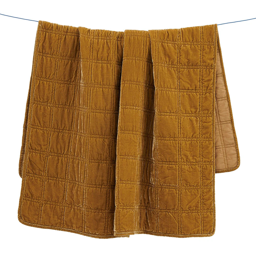 Faux Silk Velvet Stitch Throw