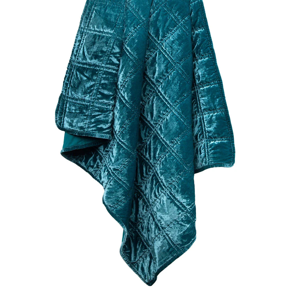 Faux Silk Velvet Stitch Throw