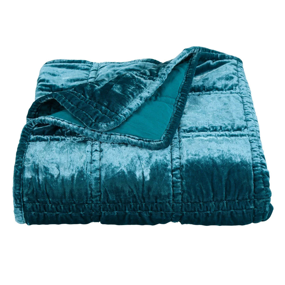 Faux Silk Velvet Stitch Throw