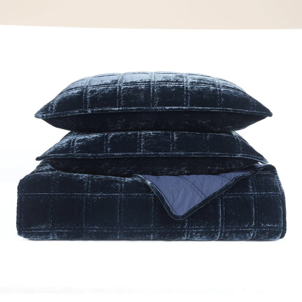 Faux Silk Velvet Quilt Set