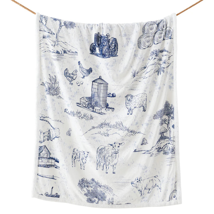Blue Farm Life Sherpa Throw