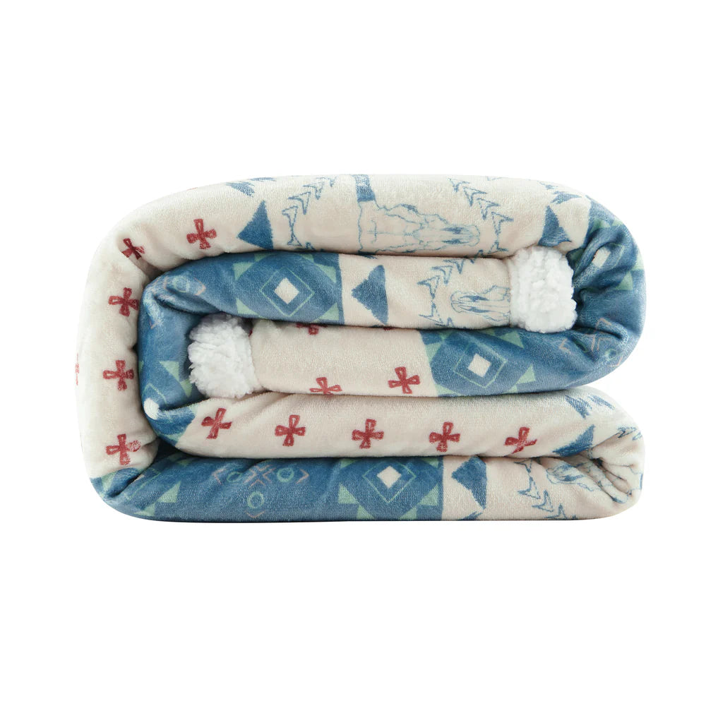 Patchwork Sherpa Throw