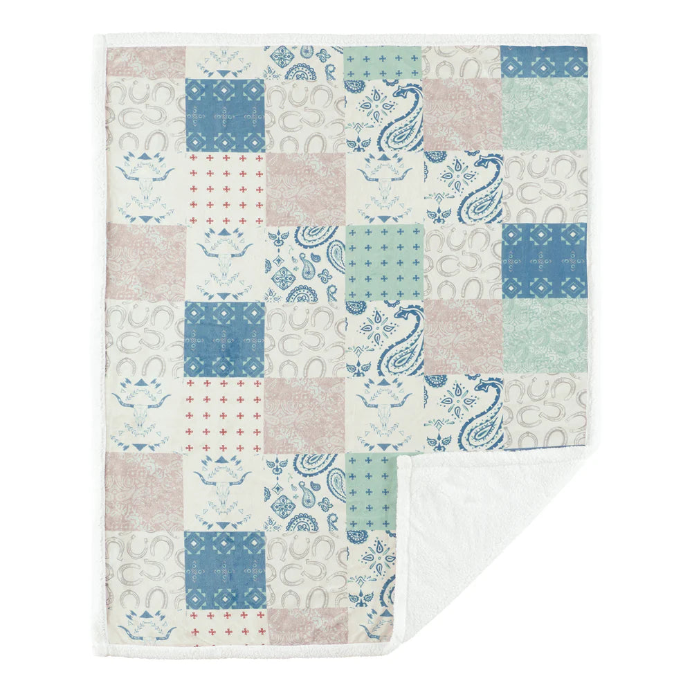 Patchwork Sherpa Throw