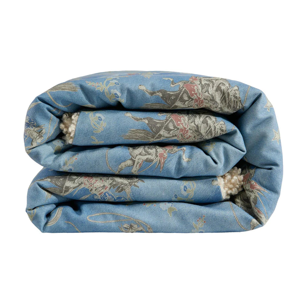 Western Denim Teddy-Backed Throw