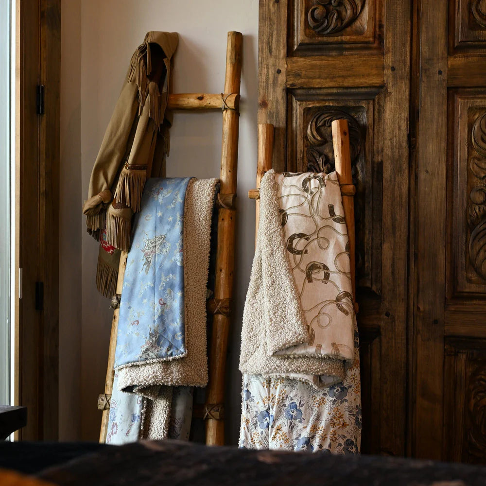 Western Denim Teddy-Backed Throw