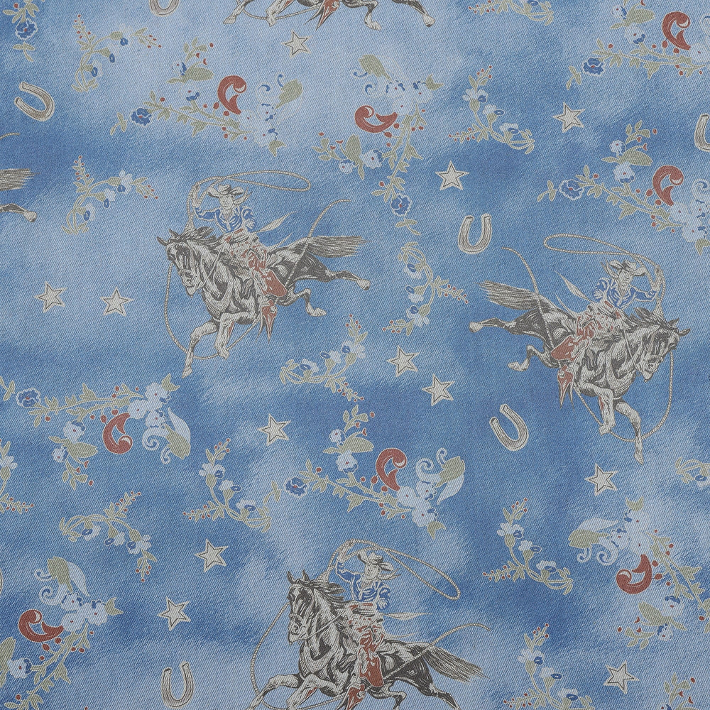Western Denim Teddy-Backed Throw