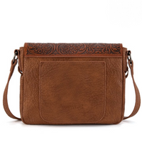 Trinity Ranch Genuine Hair-On Cowhide Tooled Collection Crossbody