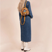 Wrangler Orange Aztec Knitted With Coin Pouch Mini Backpack