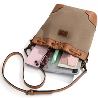 LEE Waxed Canvas Drawstring Hobo Crossbody Bag