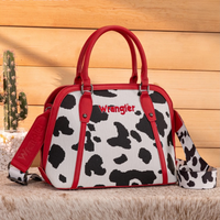 Wrangler Red Cow Print Satchel Crossbody Purse