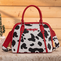 Wrangler Red Cow Print Satchel Crossbody Purse