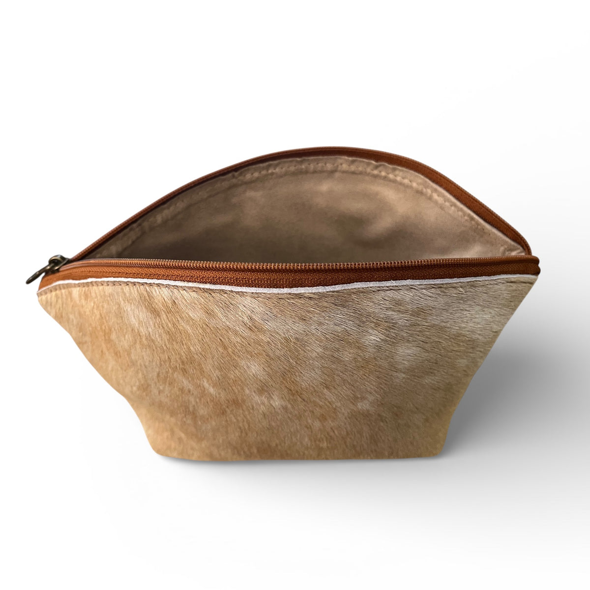 Half Moon Cowhide Toiletry Bag