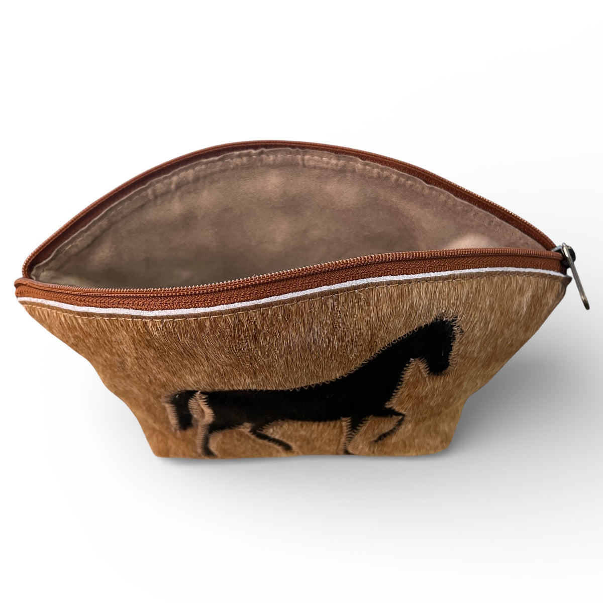 Half Moon Cowhide Toiletry Bag