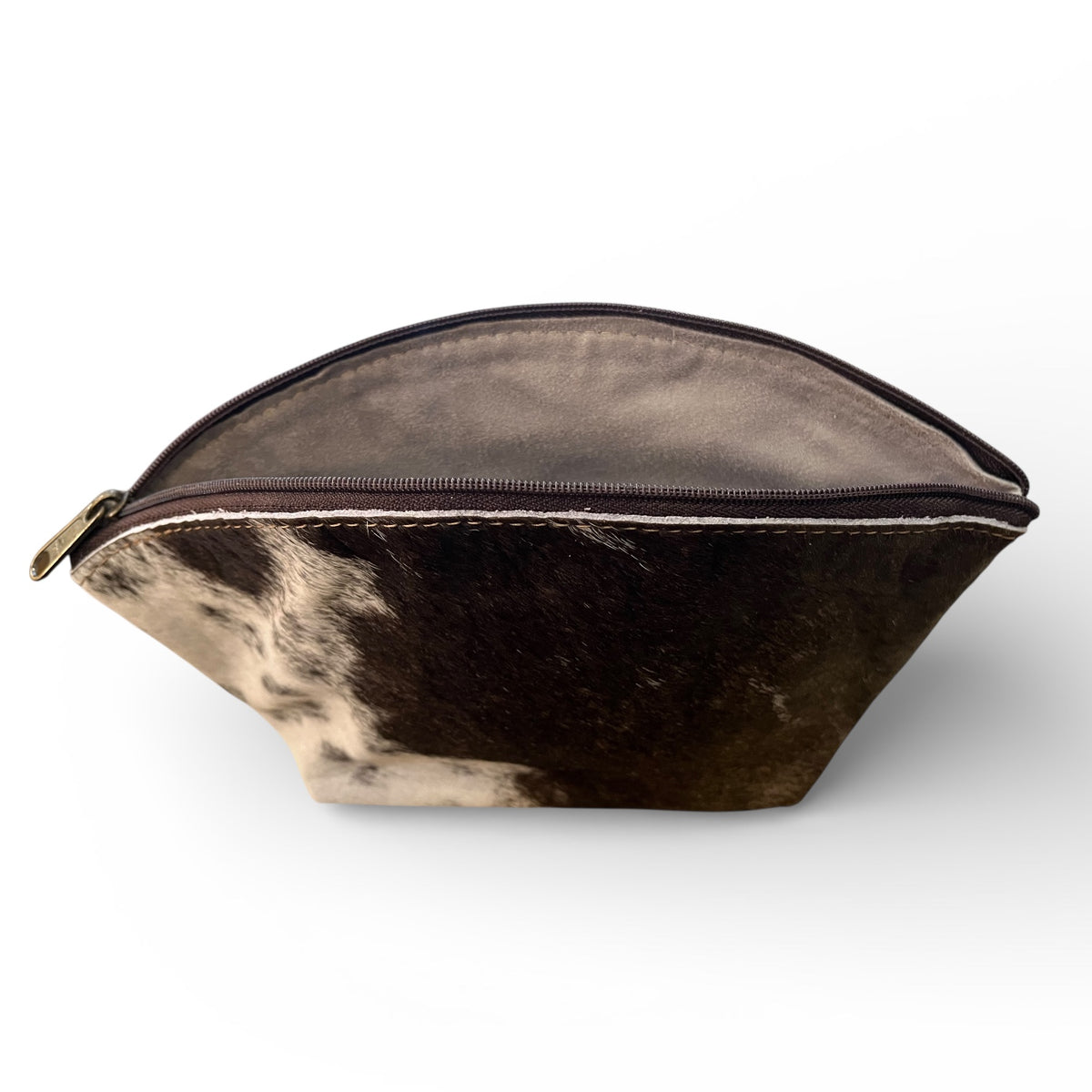 Half Moon Cowhide Toiletry Bag