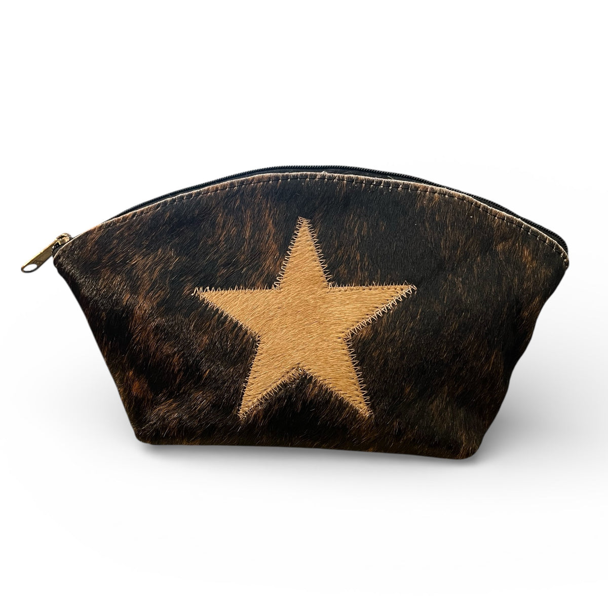 Half Moon Cowhide Toiletry Bag