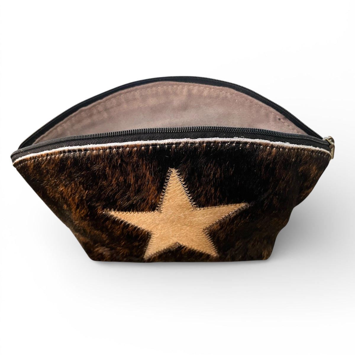Half Moon Cowhide Toiletry Bag