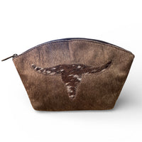 Half Moon Cowhide Toiletry Bag