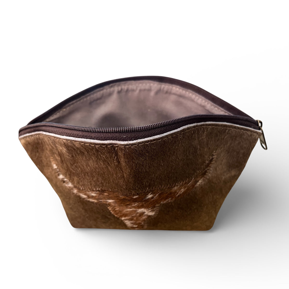 Half Moon Cowhide Toiletry Bag