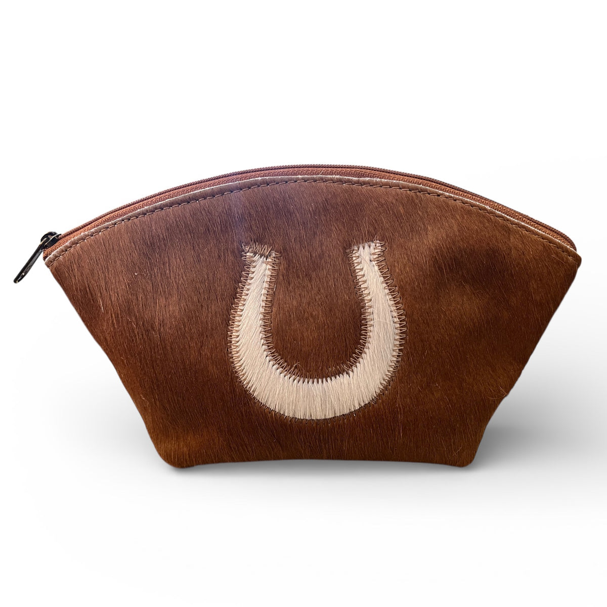 Half Moon Cowhide Toiletry Bag