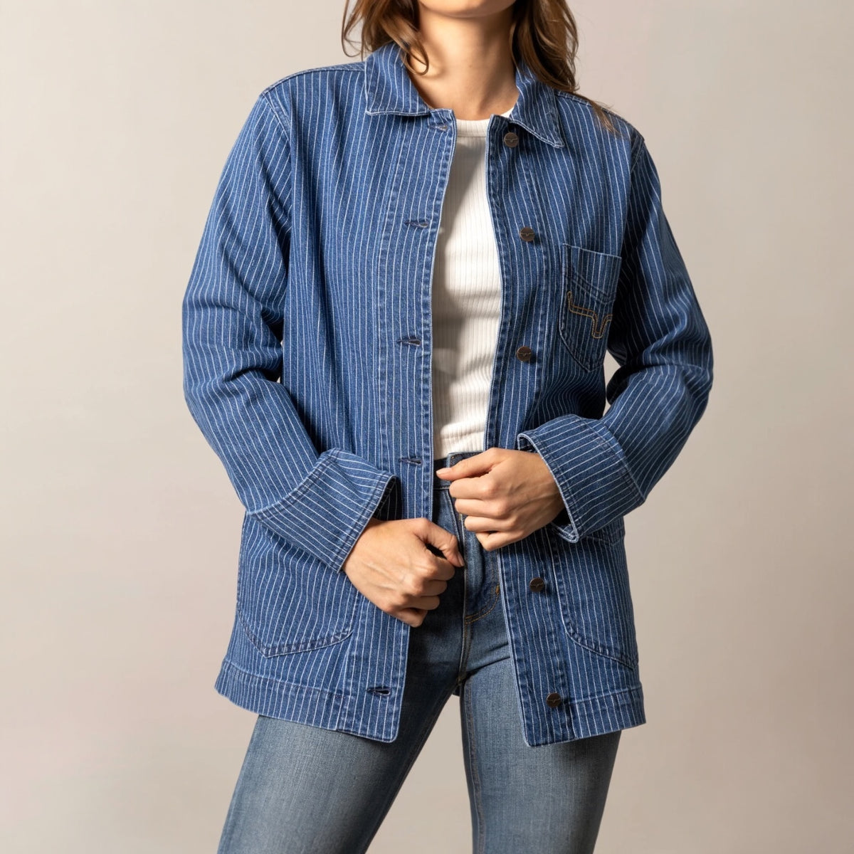 Women’s Kimes Striped Harlow Denim Jacket