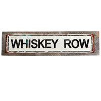 ‘Whiskey Row’ Long Wood Framed Metal Sign