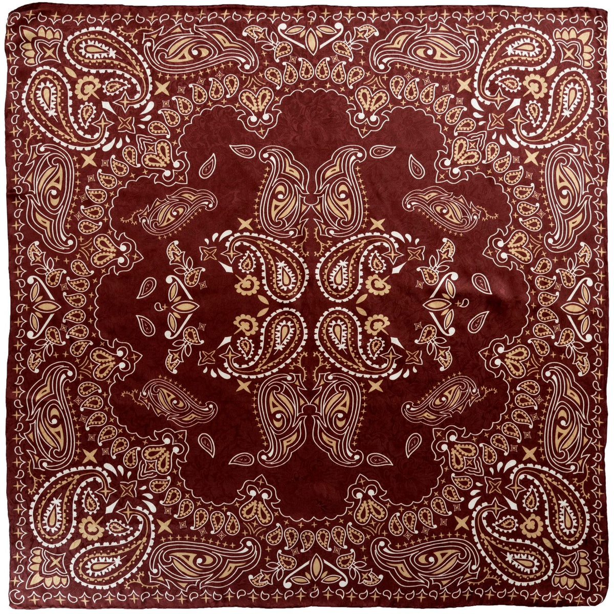 Paisley Burgundy & White Silk Scarf