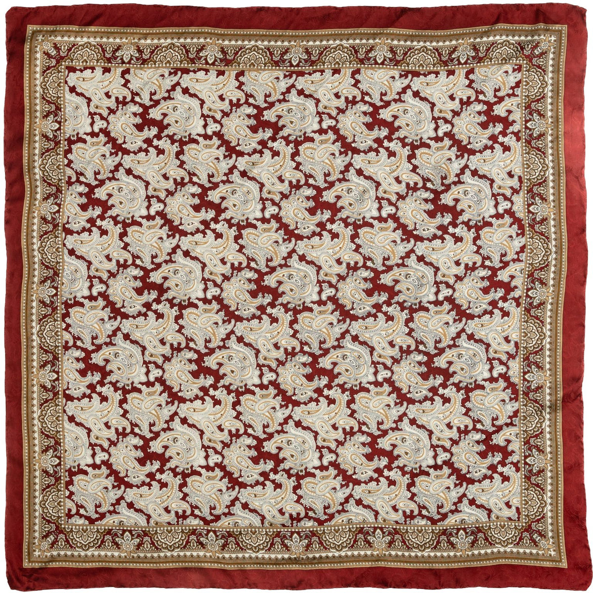 Paisley Cherry Honey Silk Scarf
