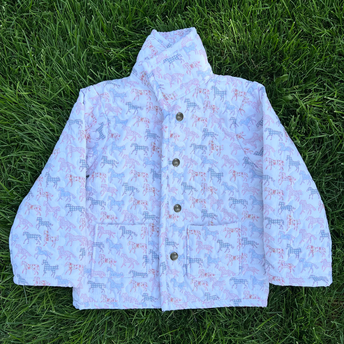 Kid’s Patchwork Gallop White Snap Jacket