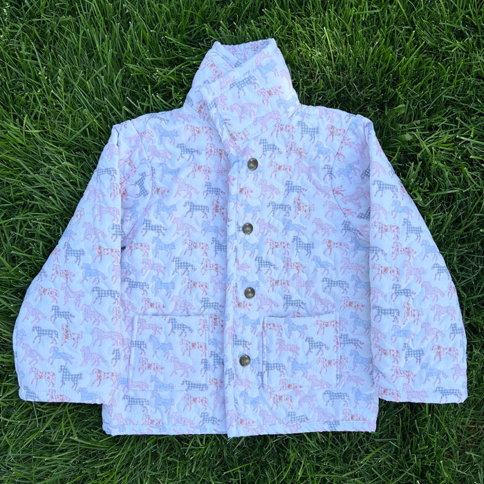 Kid’s Patchwork Gallop White Snap Jacket