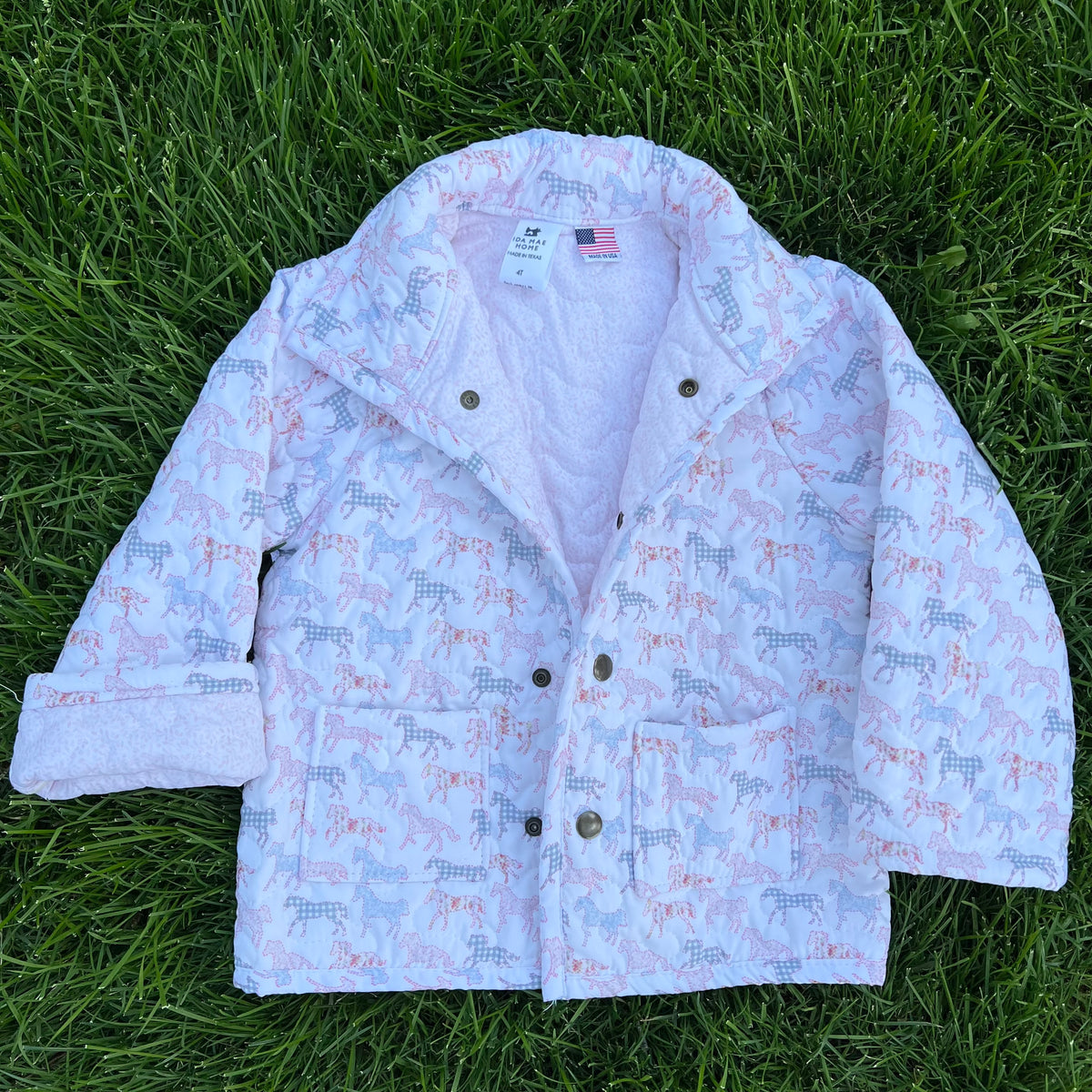 Kid’s Patchwork Gallop White Snap Jacket
