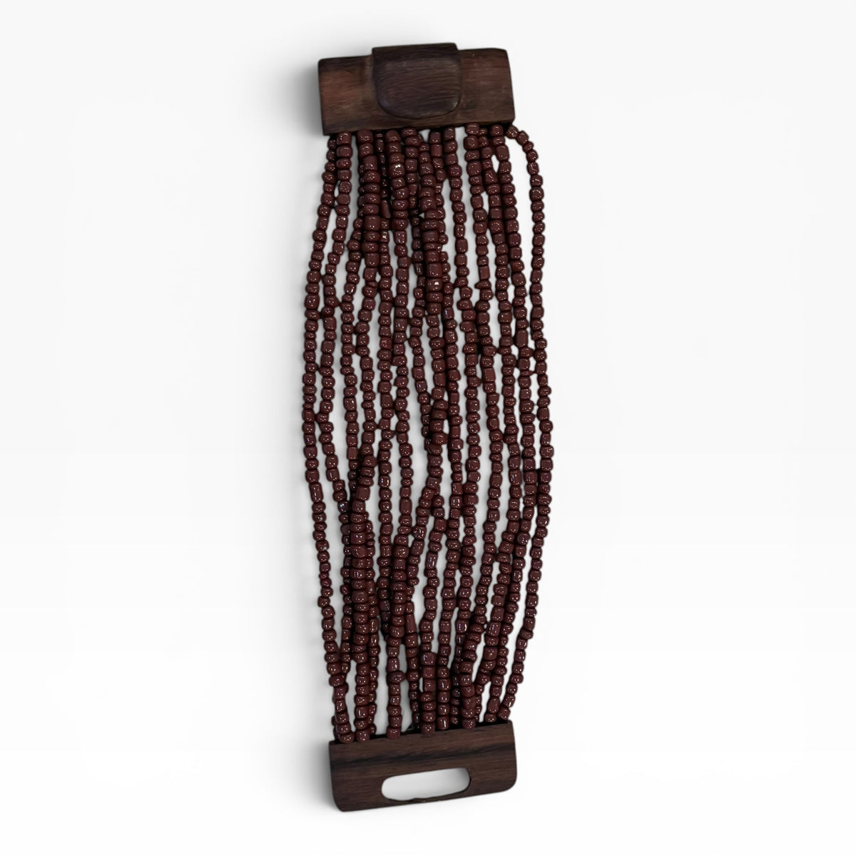 Cocoa Beaded Buckle Bracelet
