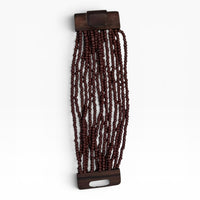 Cocoa Beaded Buckle Bracelet