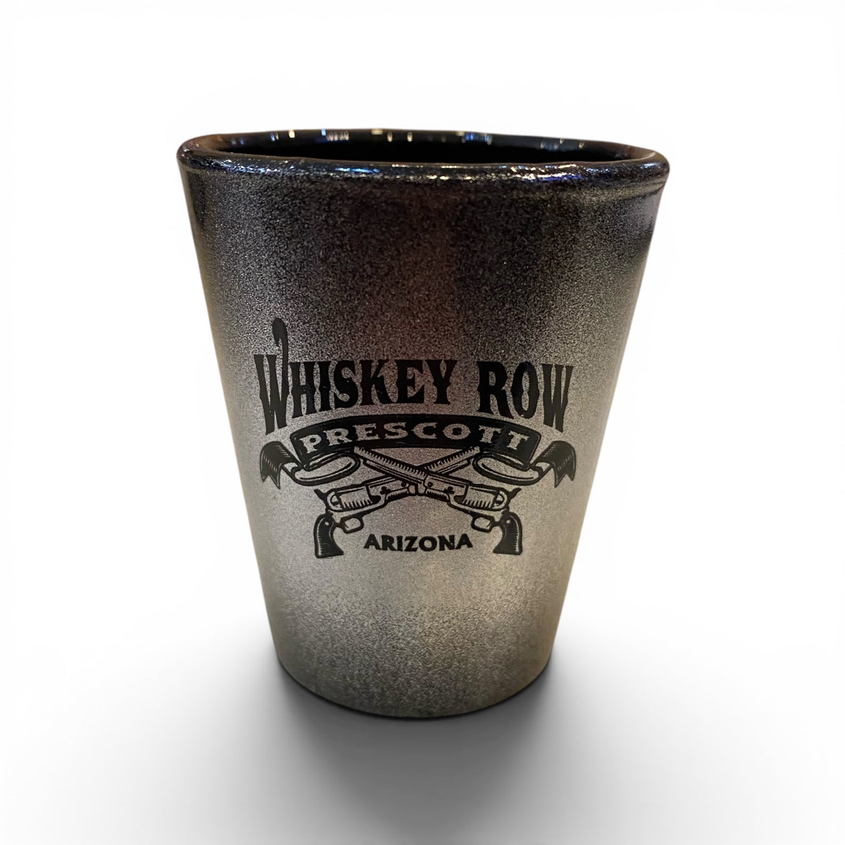 Whiskey Row Black And Silver Shot Glass