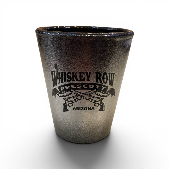 Whiskey Row Black And Silver Shot Glass