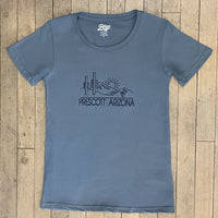 Women’s Blue Embroidered Desert T-Shirt