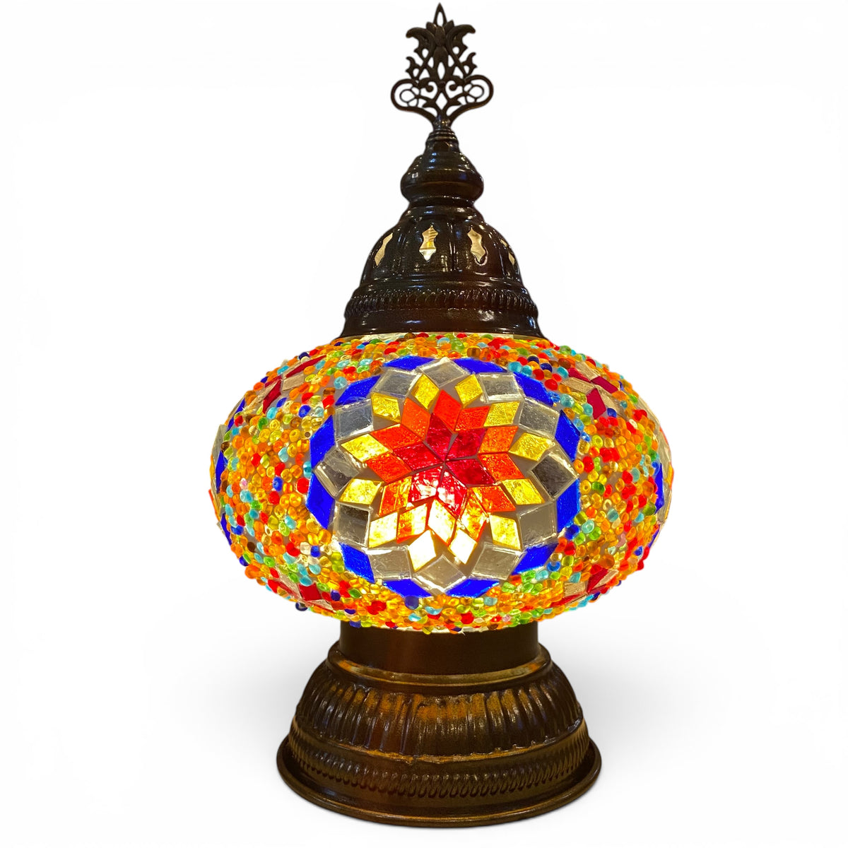 7” Turkish Table Lamp Multicolored
