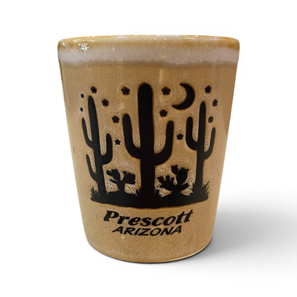 Prescott Arizona Cactus Ceramic Shot Glass