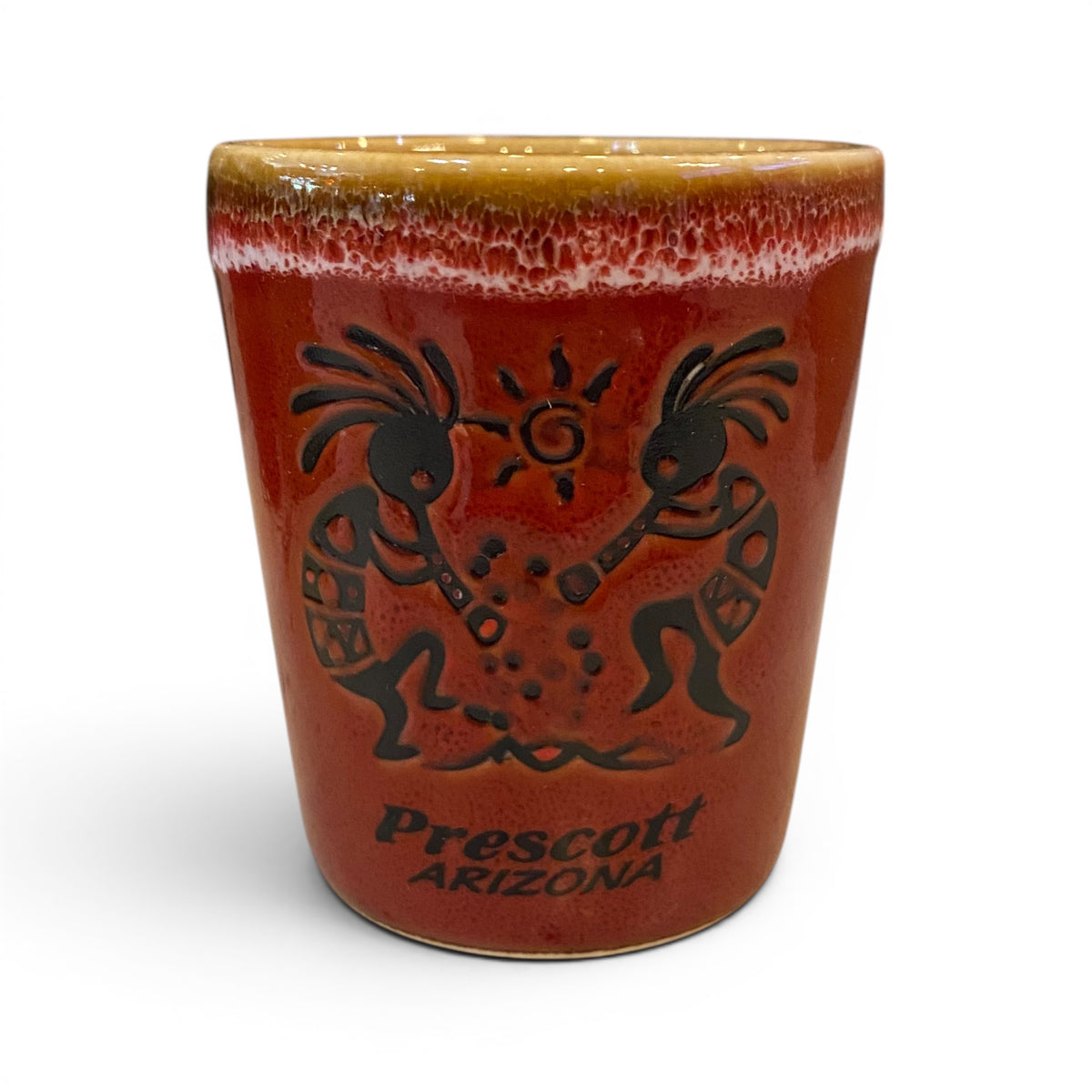 Prescott Arizona Kokopelli Ceramic Shot Glass