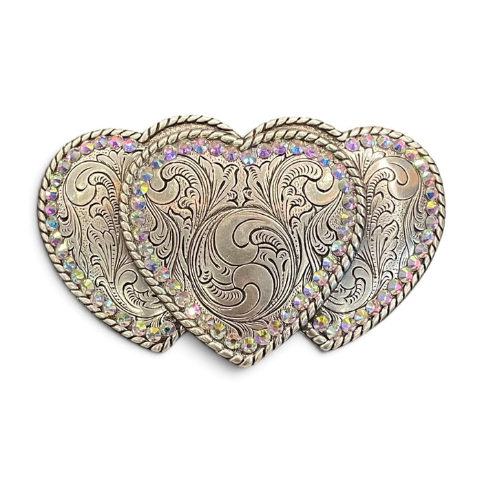 Blazin Roxx Rhinestone Hearts Buckle