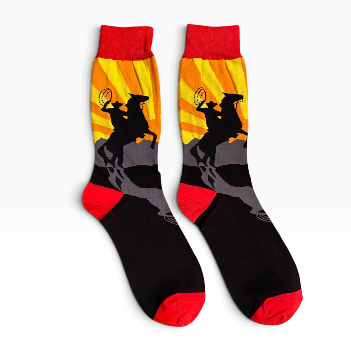 Sunset Bronc Rider Socks