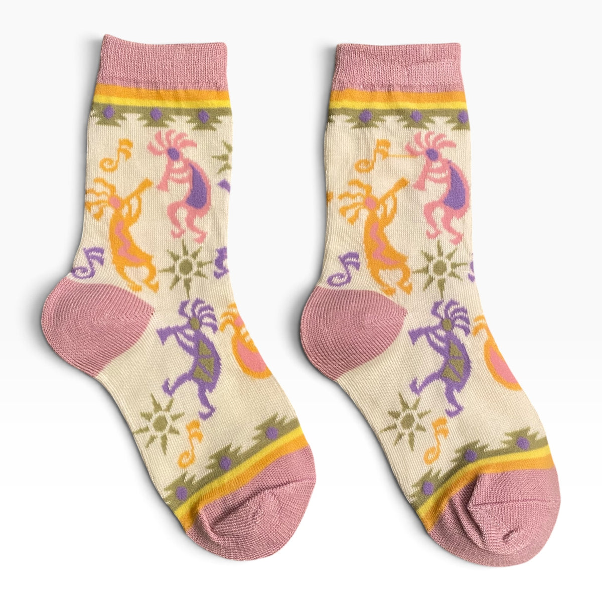 Youth Spring Colors Kokopelli Socks