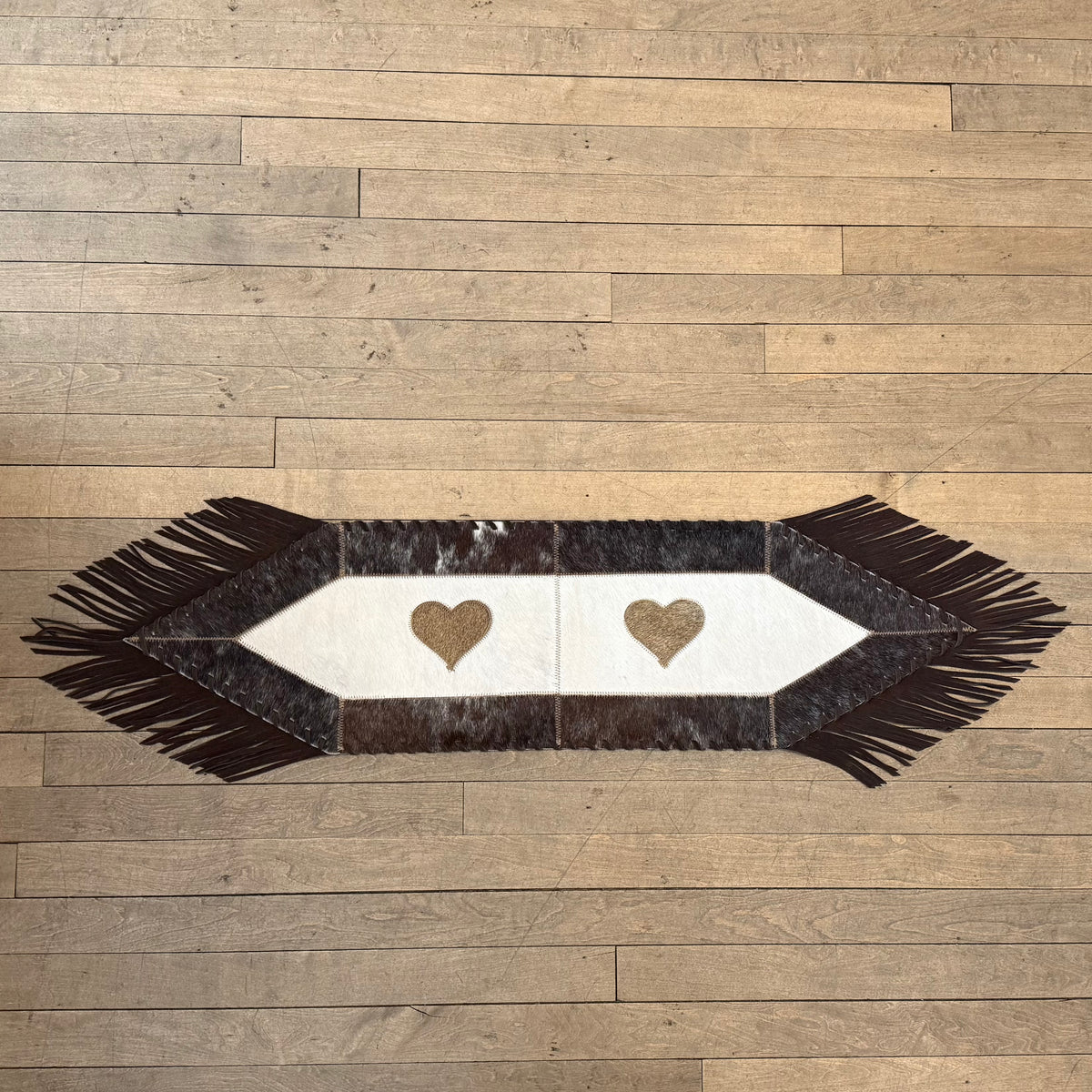 Small Cowhide Table Runners - Heart