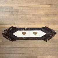 Small Cowhide Table Runners - Heart