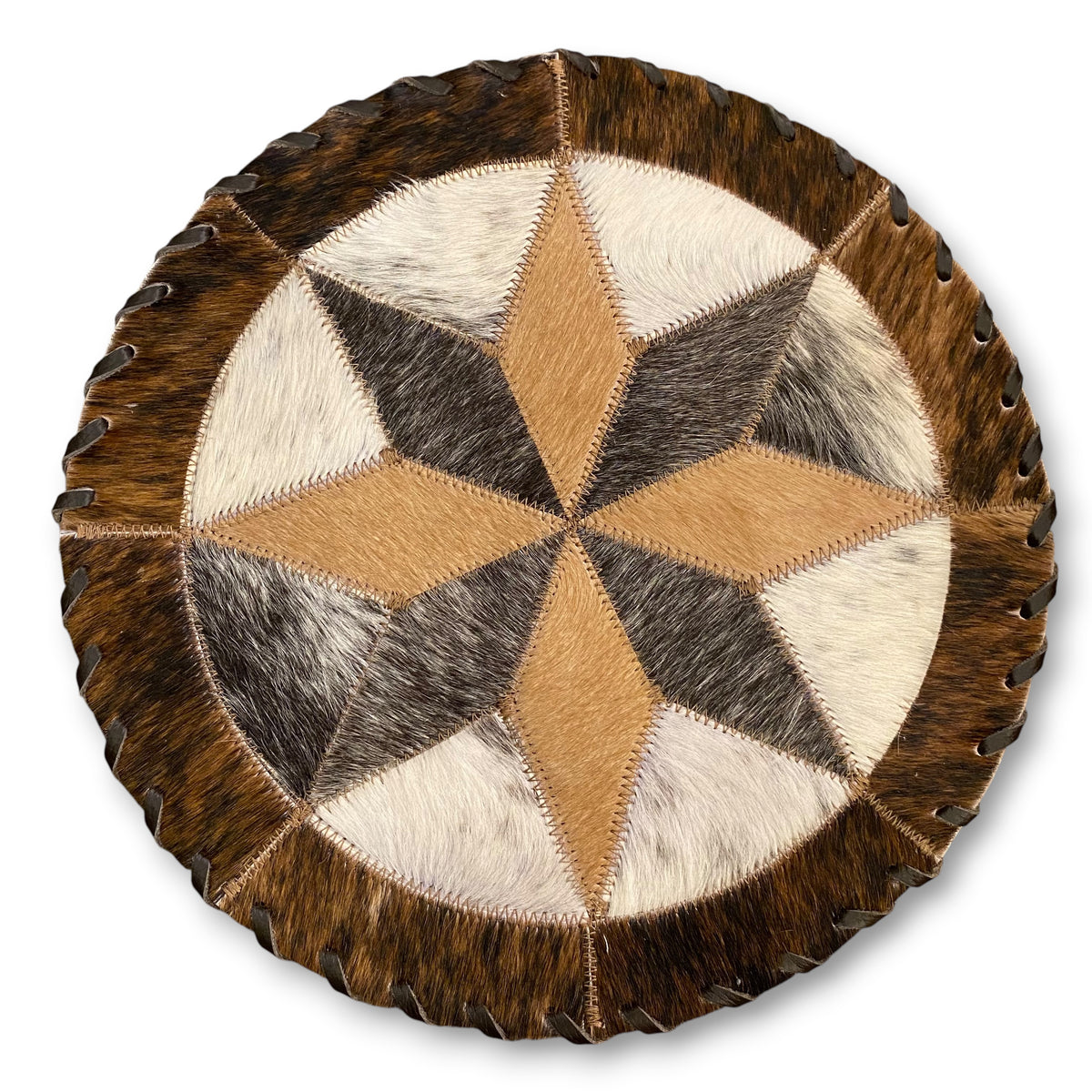 Cowhide 12" Placemats - 8 Point Star