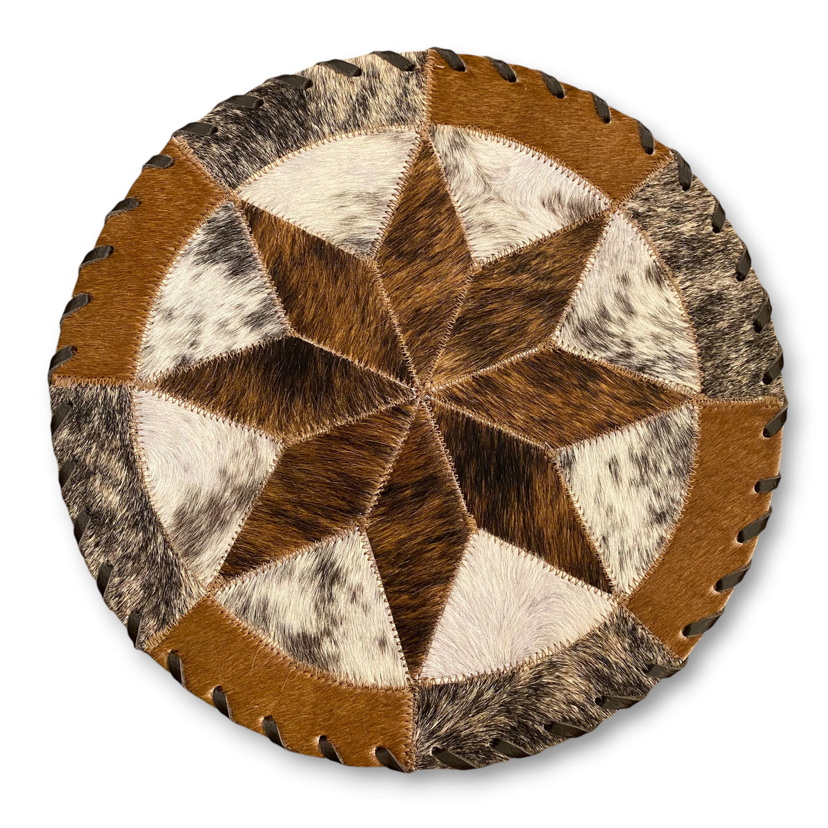 Cowhide 12" Placemats - 8 Point Star