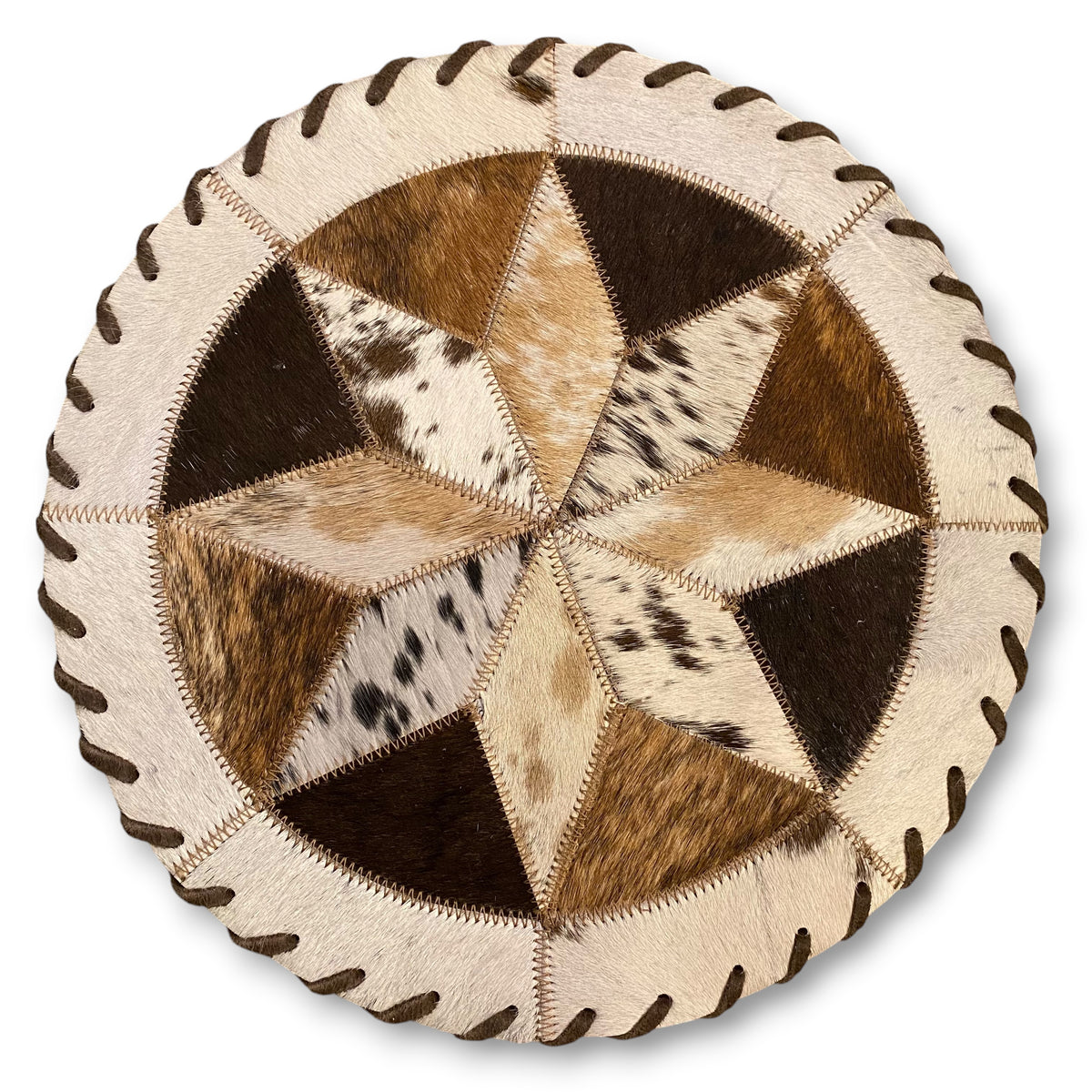 Cowhide 12" Placemats - 8 Point Star
