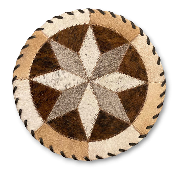 Cowhide 12" Placemats - 8 Point Star